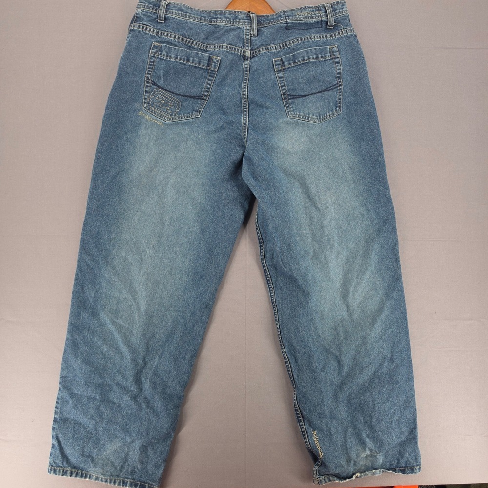 Billabong Vintage Baggy Denim Jeans Mens 38x32 Blue Embroidered Y2K Skate Surf